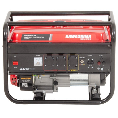 Gerador de energia 3 Kva a gasolina partida manual com AVR bivolt - GGN 3100  110V/220V