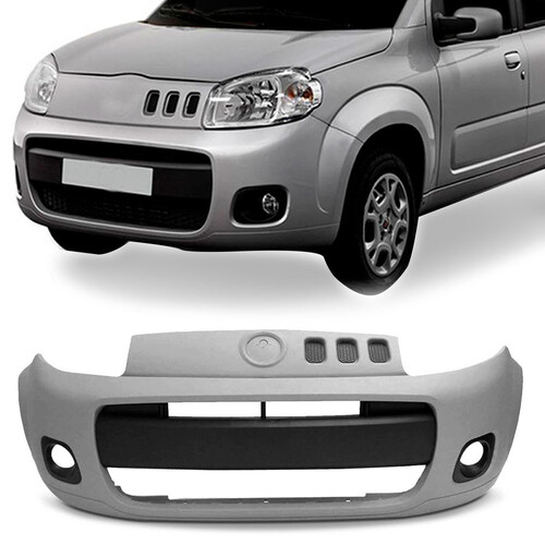 Para-choque Uno/Fiorino 2010 a 2014 dianteiro cinza primer parcial com farol - 3413