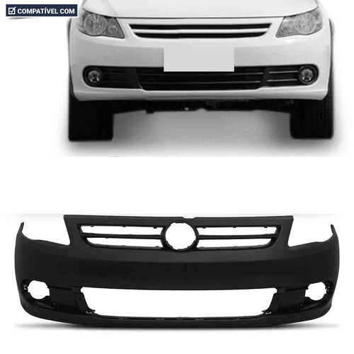 Para-choque Saveiro G5 2009 a 2013 dianteiro preto com furo lateral - 6465