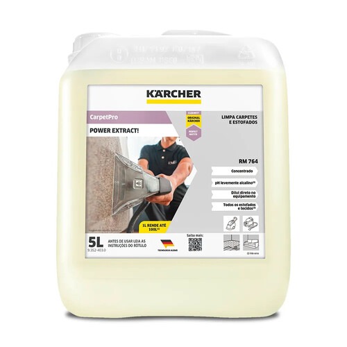 Detergente limpador de carpetes e estofados concentrado 5 Litros - Power Extract RM 764