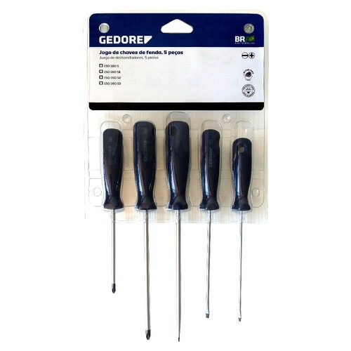 Jogo de chave de fenda e phillips com 5 pe�as - 150-160S1
