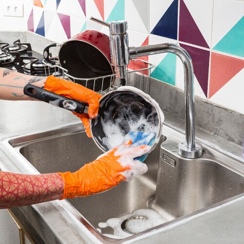 Esponja multiuso antiaderente dupla face azul 3 pe�as