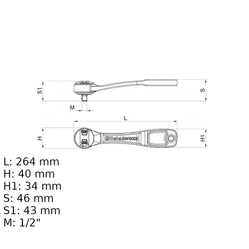 Chave catraca revers�vel 1/2