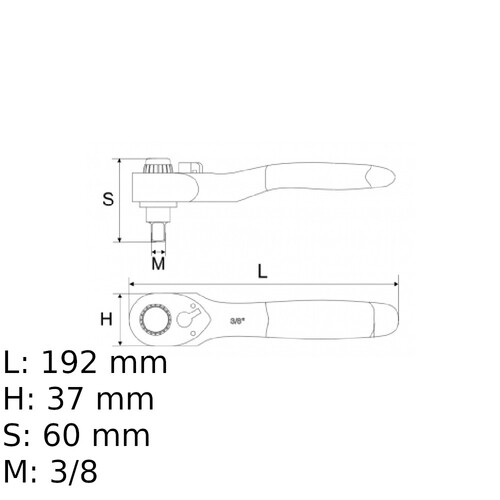 Chave catraca isolada revers�vel 3/8