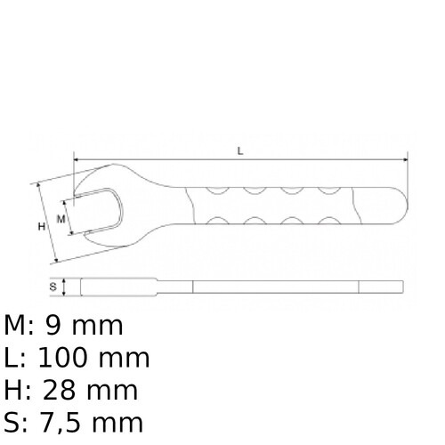Chave fixa de uma boca isolada VDE 9 mm - BW52MQ9