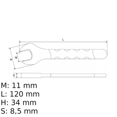 Chave fixa de uma boca isolada VDE 11 mm - BW52MQ11