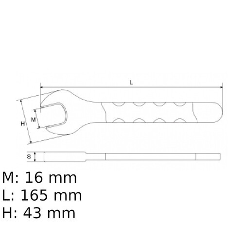 Chave fixa de uma boca isolada VDE 16 mm - BW52MQ16