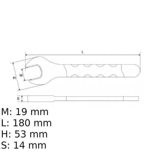 Chave fixa de uma boca isolada VDE 19 mm - BW52MQ19