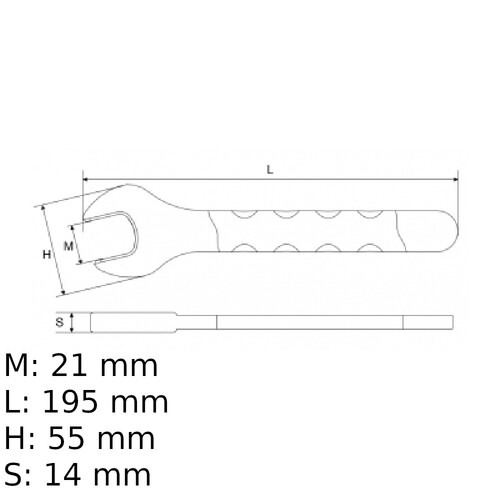 Chave fixa de uma boca isolada VDE 21 mm - BW52MQ21