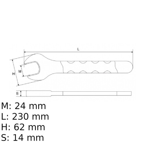 Chave fixa de uma boca isolada VDE 24 mm - BW52MQ24