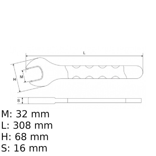 Chave fixa de uma boca isolada VDE 32 mm - BW52MQ32