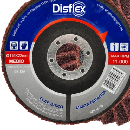 Disco de lixa flap disc manta abrasiva 4.1/2pol m�dio - 39.009