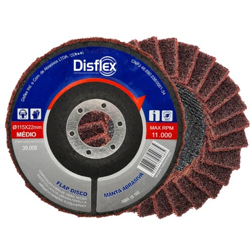 Disco de lixa flap disc manta abrasiva 4.1/2pol m�dio - 39.009