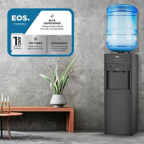 Bebedouro de coluna compressor para garraf�o de 10 ou 20L preto EBC05PC - Mineralle  220V