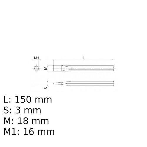 Talhadeira 18 x 150 mm encaixe sextavado 16 mm - BW34