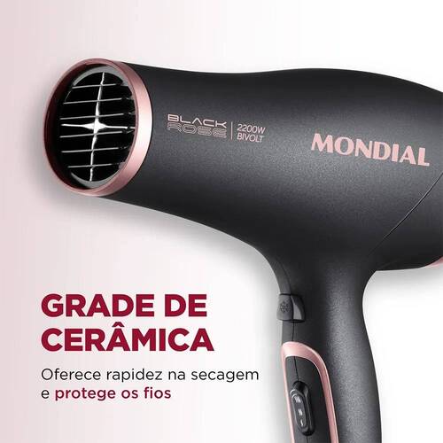 Secador de cabelo 2200 watts Black Golden Rose bivolt - SC-37  110V/220V