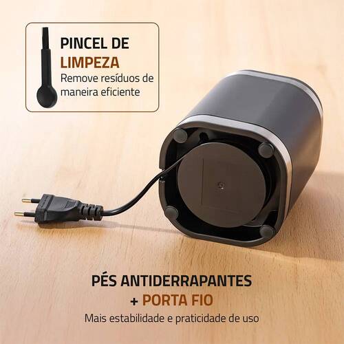 Moedor de caf� e gr�os el�trico 180W em a�o inox Dolce Arome - MCF-01-BI  220V