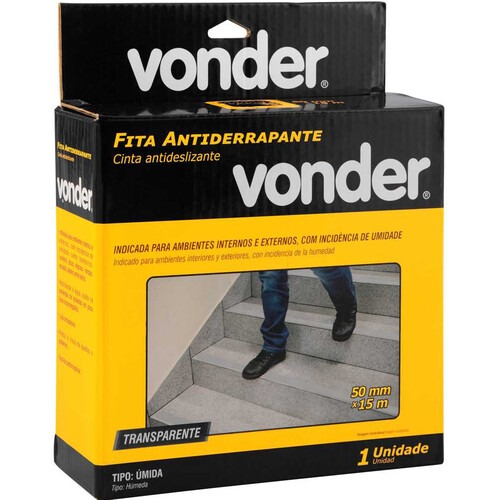 Fita adesiva antiderrapante transparente 50mm x 15m Fita adesiva antiderrapante transparente 50mm x 15m