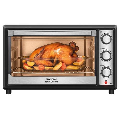 Forno elétrico 1800W 48L 3 pontos de aquecimento Family Grill Inox - FRN-48-BI 110V Forno elétrico 1800W 48L 3 pontos de aquecimento Family Grill Inox - FRN-48-BI 110V