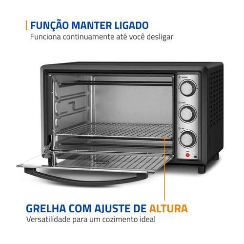 Forno elétrico 1800W 48L 3 pontos de aquecimento Family Grill Inox - FRN-48-BI 110V Forno elétrico 1800W 48L 3 pontos de aquecimento Family Grill Inox - FRN-48-BI 110V