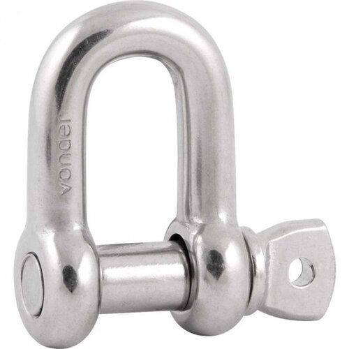 Manilha reta em inox para cabo de a�o 3/8