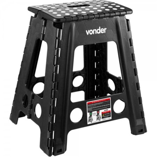 Banqueta pl�stica dobr�vel altura 450mm preta