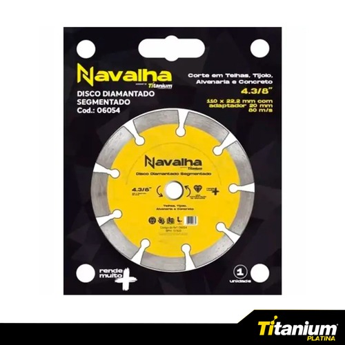 Disco diamantado segmentado 110 mm para concreto - 6054