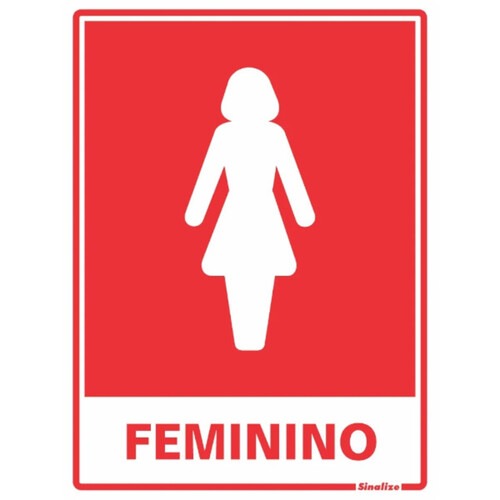 Placa sinalizadora em poliestireno Sanit�rio Feminino - 220AC