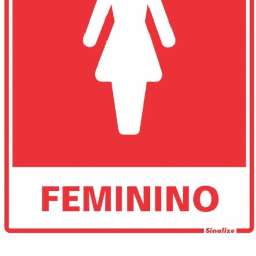 Placa sinalizadora em poliestireno Sanit�rio Feminino - 220AC