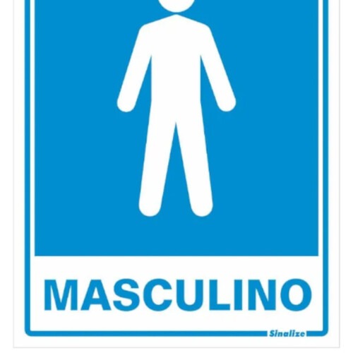 Placa sinalizadora em poliestireno Sanit�rio Masculino - 220AD