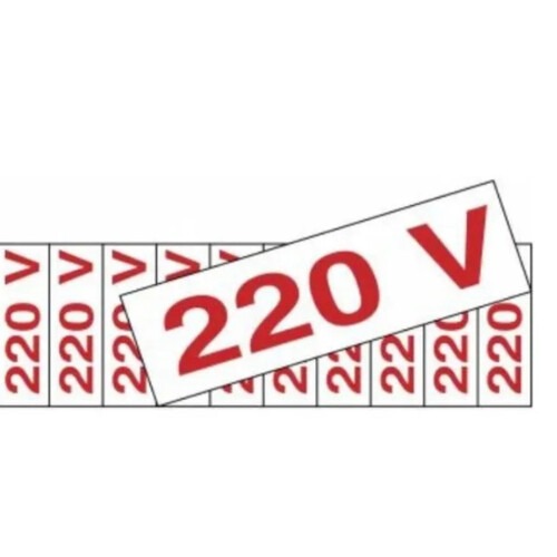 Etiqueta sinalizadora de voltagem em poliestireno 220 volts - 200AZ