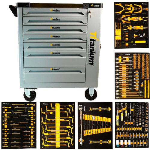 Carrinho para ferramentas com 7 gavetas e 258 ferramentas - Work Station Carrinho para ferramentas com 7 gavetas e 258 ferramentas - Work Station