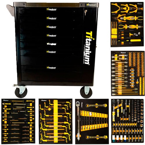 Carrinho para ferramentas com 7 gavetas e 258 ferramentas - Work Station Carrinho para ferramentas com 7 gavetas e 258 ferramentas - Work Station