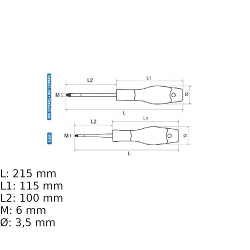 Chave de fenda isolada 6 x 100 mm 1000V - BW1272MQ