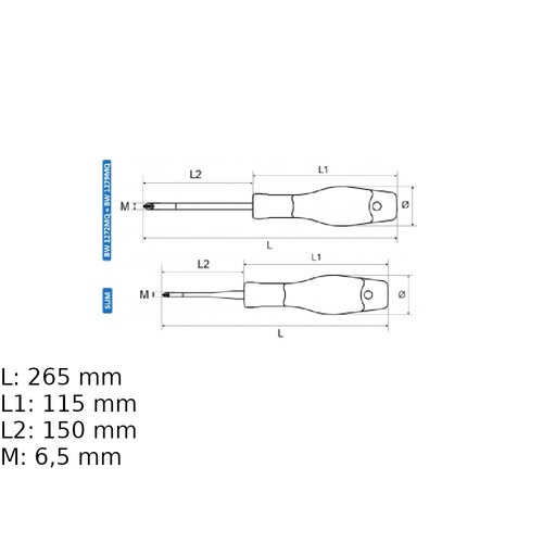 Chave de fenda isolada 6,5 x 150 mm 1000V - BW1274MQ