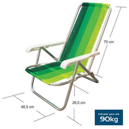 Kit 2 Cadeiras de praia dobr�vel em 4 posi��es - CAD0641