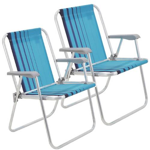 Kit 2 Cadeiras de praia dobr�vel em alum�nio - Samoa