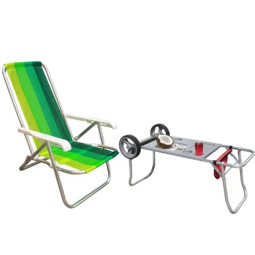 Kit Cadeira de praia dobr�vel� CAD0641 + Carrinho Mesa CAR0649