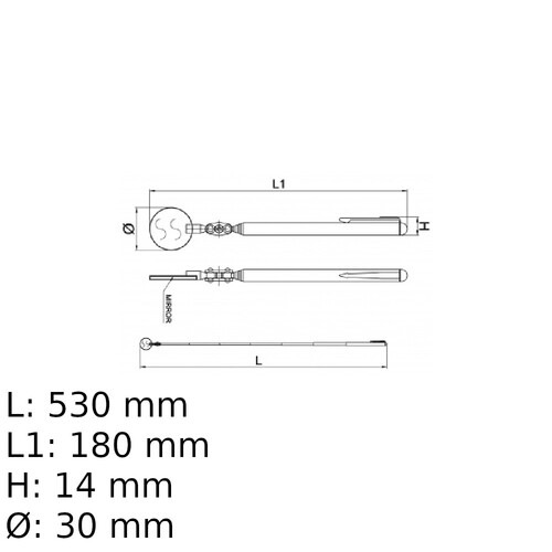 Extens�o telesc�pica com espelho di�metro 30 mm - BW1715