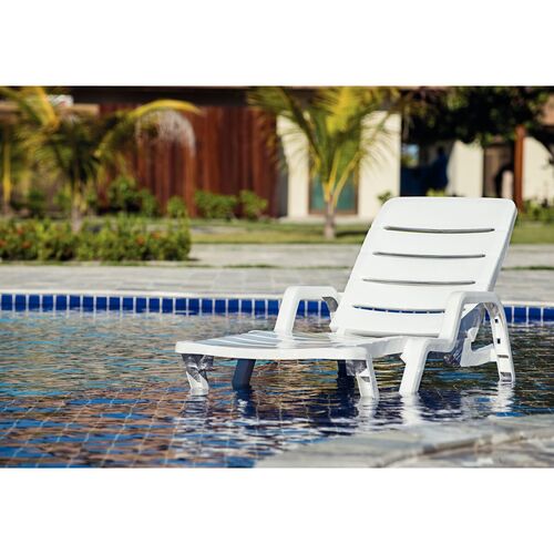 Kit 2 Espregui�adeiras em polipropileno 4 posi��es branca - Leblon