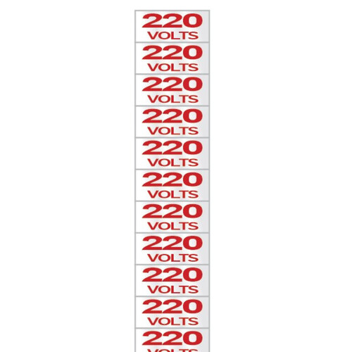 Etiqueta sinalizadora de voltagem 220 volts - 100CP