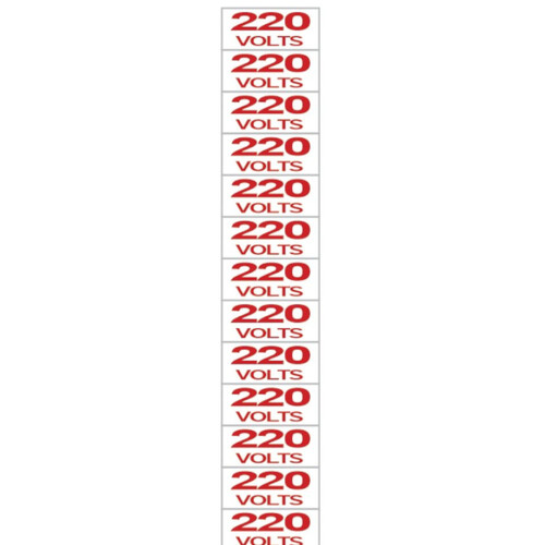 Etiqueta sinalizadora de voltagem em poliestireno 220 volts - 200AZ