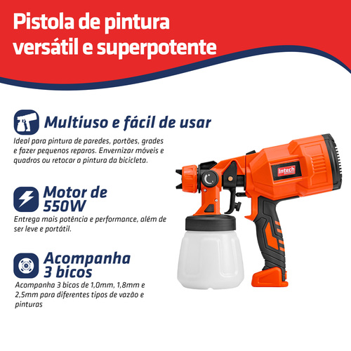 Pistola de pintura pulverizadora el�trica 550 watts - HV390  110V