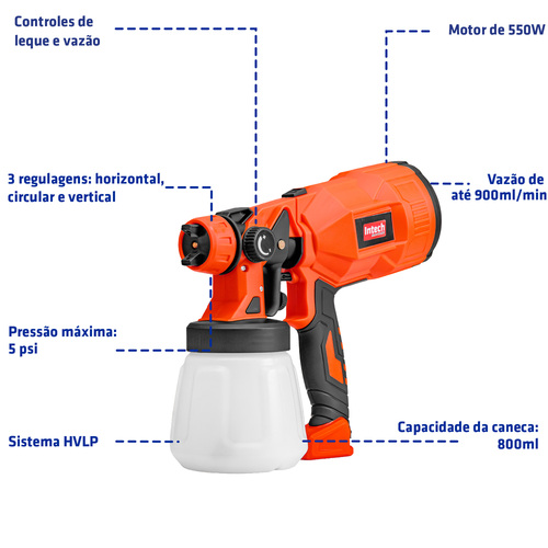 Pistola de pintura pulverizadora el�trica 550 watts - HV390  110V