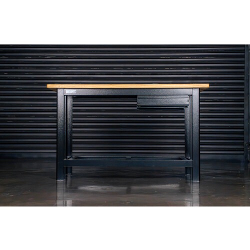 Bancada aberta 1500 x 600 mm com 1 gaveta tampo de madeira pinus - RLL-200