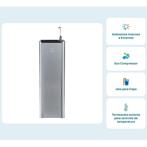 Bebedouro purificador de coluna de press�o a�o inox - Puripress 40  220V