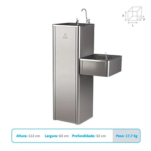 Bebedouro purificador de coluna conjugado - Puripress 40c  220V