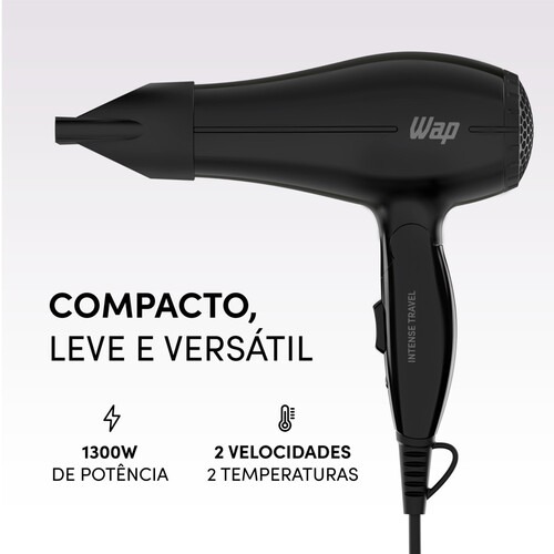 Secador de cabelo 1300W dobr�vel 2 temperaturas bivolt - Intense Travel WS1300  110V/220V