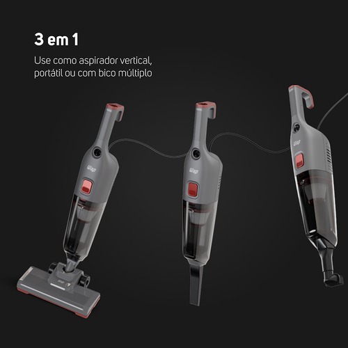 Aspirador de p� 3 em 1 port�til e vertical 1.600 watts - Power Speed Max  110V