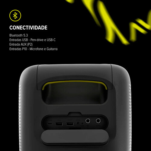 Caixa de som port�til 70W RMS Bluetooth Entrada P10 com Led  - BEAT 1000